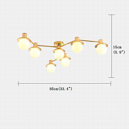 фото Jsgylights 7-light потолочные светильники рассеянное освещение электропокрытие металл стекло новый дизайн 110-120вольт / 220-240вольт теплый белый / белый Lightinthebox