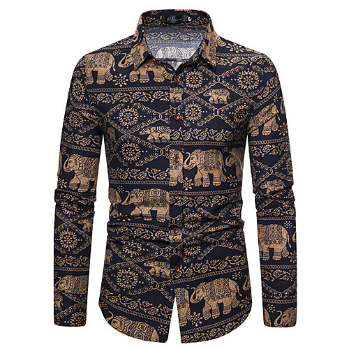 

Men's Party Boho Shirt - Geometric / Galaxy Print Gray