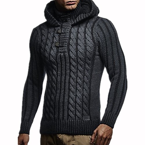 

Men's Solid Colored Long Sleeve Pullover Sweater Jumper, Hooded Fall / Winter Black / Yellow / Red US34 / UK34 / EU42 / US36 / UK36 / EU44 / US38 / UK38 / EU46