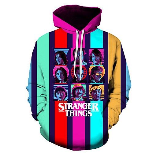 

Men's Casual / Basic Hoodie - 3D Rainbow US32 / UK32 / EU40