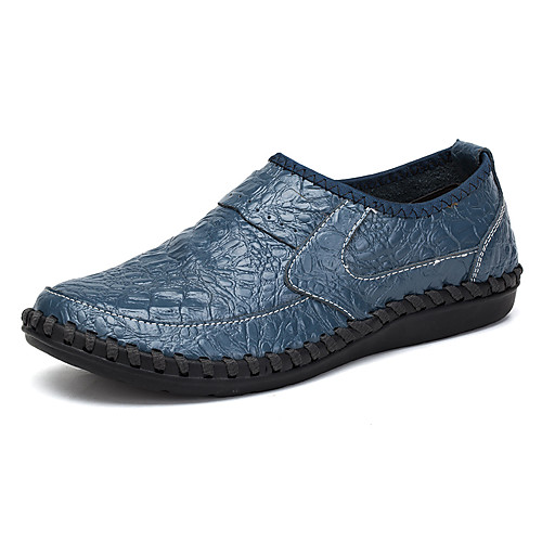 

Men's Cowhide Fall / Spring & Summer Casual / British Loafers & Slip-Ons Breathable Green / Blue / Brown