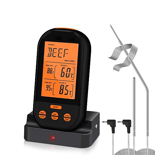 

Thermometer Double-needle Battery Powered Wireless Durable Barbecue Thermometer for Meat Measuring temperature Home Kitchen