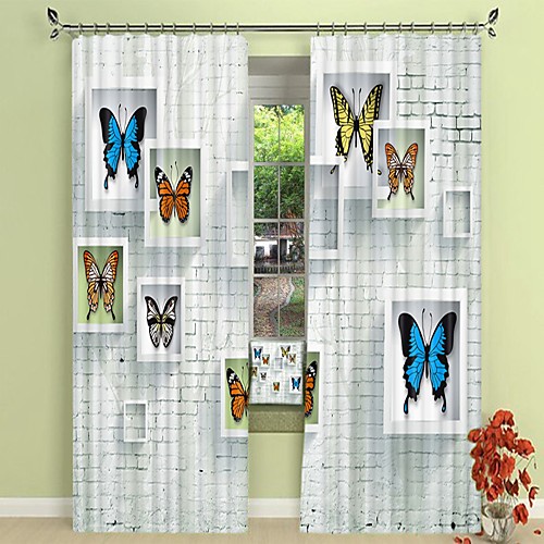 

Butterfly Specimen Digital Printing 3D Curtain Shading Curtain High Precision Black Silk Fabric High Quality Curtain