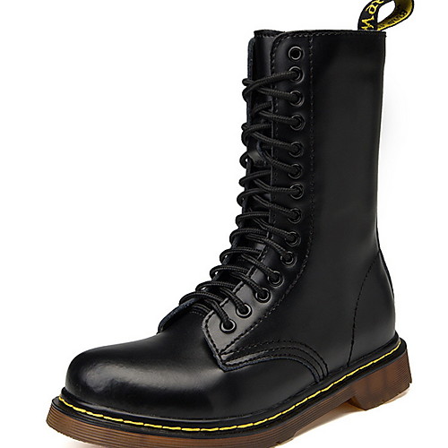 

Муж. Армейские ботинки Наппа Leather Наступила зима Ботинки Сапоги до середины икры Черный / Коричневый / Винный