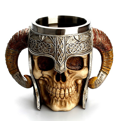 

подарок эброса викинг баран рогатая яма лорд воин череп с боевой шлем пиво штейн кружка кофе чашка кружка 13 унций скандинавская мифология фольклор
