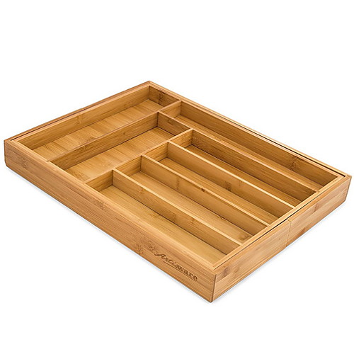 

бамбуковый органайзер для кухонного ящика расширяемый столовый прибор для серебра держатель для столовых приборов и поднос для столовых приборов с разделительными канавками для столовых приборов и