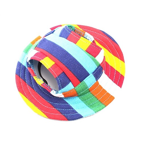 

Cat Dog Hoodie Bandanas & Hats Sport Hat Dog Clothes Rainbow Costume Nylon Stripes Holiday Casual / Daily S M