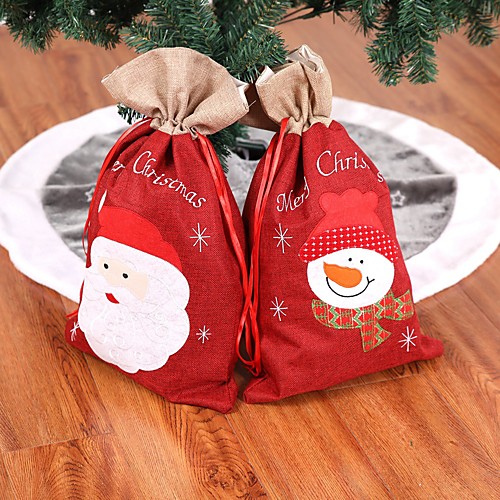 

новогодние рождественские подарки санта клаус снеговик конфеты сумки висит сумка с рождеством хранения