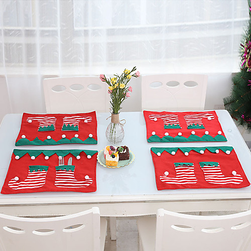 

елочные украшения посуда посуда ножи вилки столовые приборы коврик для дома рождество новогодние украшения стола аксессуары