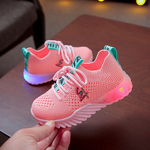 

Boys' LED / Comfort Mesh Trainers / Athletic Shoes Little Kids(4-7ys) Running Shoes Luminous White / Black / Pink Summer