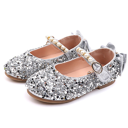 

Girls' Ballerina / Flower Girl Shoes PU Flats Little Kids(4-7ys) / Big Kids(7years ) Gold / Pink / Silver Spring / Fall