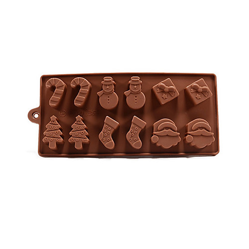 

Snowman Christmas Trees Chocolate Silicone Mold Cookies Mould Fondant Cake Decorating