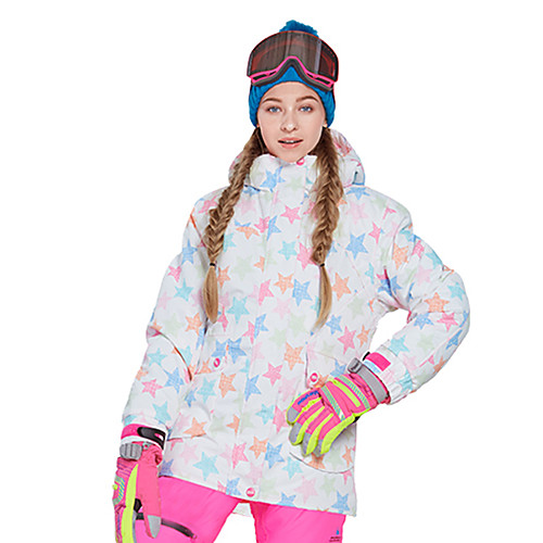 фото Phibee жен. девочки лыжная куртка водонепроницаемость с защитой от ветра лыжи катание на лыжах сноубординг зимние виды спорта полиэфир 100% полиэстер фланель зимняя куртка верхняя часть / звезды Lightinthebox