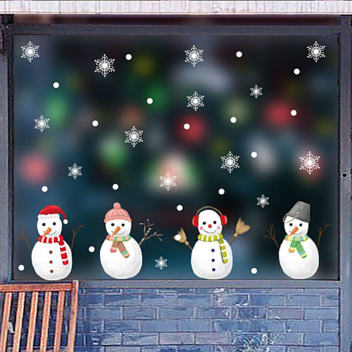 

Christmas Cute Snowman Window Film &ampampamp Stickers Decoration Animal / Patterned Holiday / Character / Geometric PVC(PolyVinyl Chloride) Window Sticker