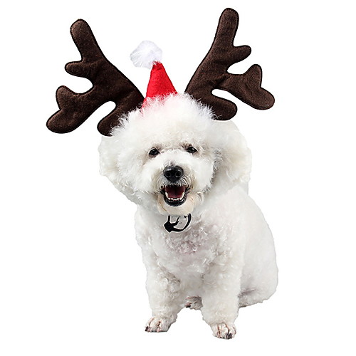 

Собаки Аксессуары для создания прически Зима Одежда для собак Зеленый Красный Рождество Костюм Полиэстер Бант Олень Косплей Симпатичные Стиль