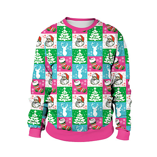 фото Животный принт рождественский свитер взрослые для пары стиль рождество хэллоуин фестиваль / праздник спандекс полиэстер светло-розовый / белый / розовый для пары карнавальные костюмы / кофты lightinthebox