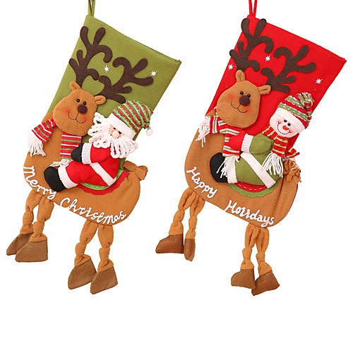

большой снеговик верхом олень рождественские чулки рождественская елка висит подарок сумку носки висит подарок сумку