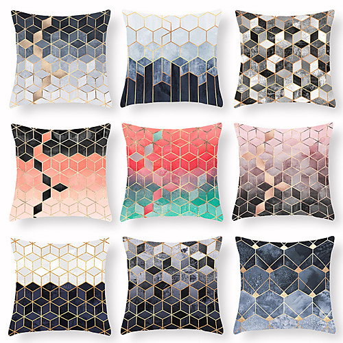 

Pillow Case 45 45 Geometric Cover Decoration Sofa Pillow Case Household Diamond Plaid Cushion Cover