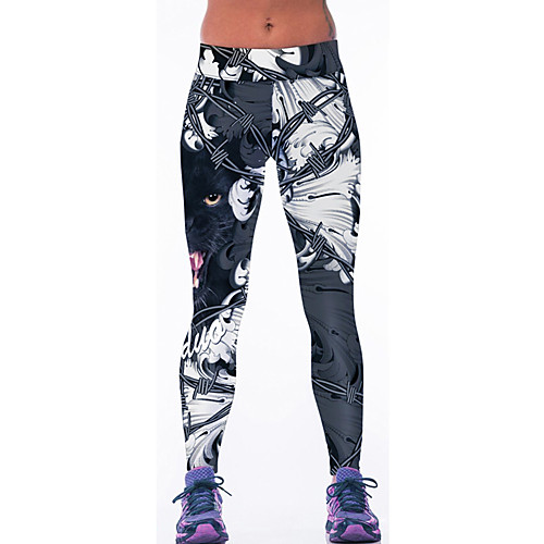 фото Жен. с высокой талией штаны для йоги 3d-печати эластан фитнес тренировка в тренажерном зале леггинсы спортивная одежда дышащий влагоотводящие быстровысыхающий подтяжка эластичность обтягивающие Lightinthebox