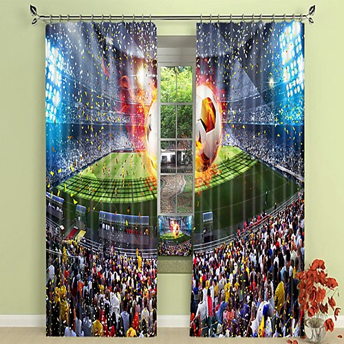 

Flame Football Digital Printing 3D Curtain Blackout Curtain High Precision Black Silk Fabric High Quality Curtain