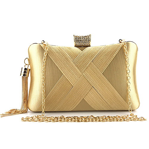 

Women's Zipper / Tassel Nylon Evening Bag Solid Color Gold / Silver / Blue