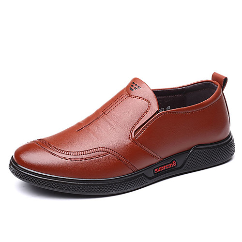 

Муж. Комфортная обувь Полиуретан Осень На каждый день Мокасины и Свитер Нескользкий Черный / Коричневый