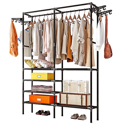 

отдельно стоящий шкаф для одежды из прочного железа с просторным местом для хранения, вешалки для одежды, органайзер для одежды для спальни, прихожая