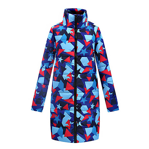 

Жен. Контрастных цветов Длинная На подкладке, Хлопок Синий S / M / L