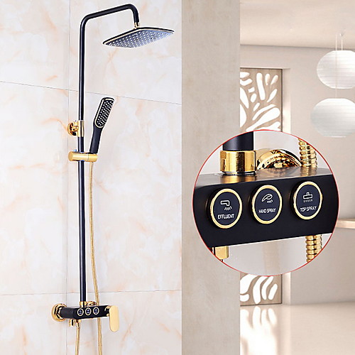 

Shower Faucet - Contemporary Wall Mounted Thermostatic Shower Valve Bath Shower Mixer Taps