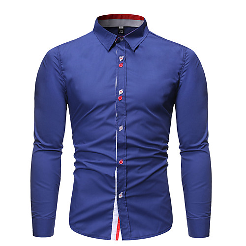 

Men's Daily Work Business / Basic Shirt - Solid Colored Black