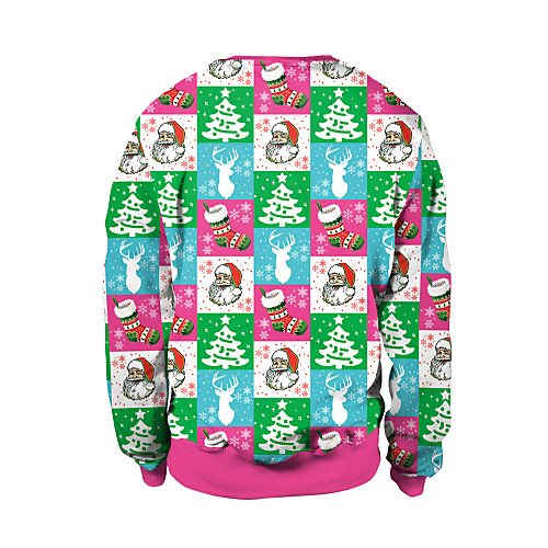 фото Животный принт рождественский свитер взрослые для пары стиль рождество хэллоуин фестиваль / праздник спандекс полиэстер светло-розовый / белый / розовый для пары карнавальные костюмы / кофты lightinthebox