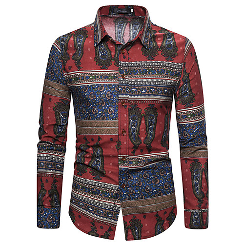 

Men's Party Boho Shirt - Geometric / Galaxy Print Gray