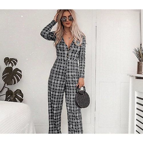 

Women's Wine Green Blue Jumpsuit Onesie, Geometric S M L