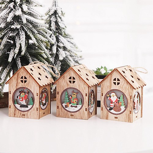 

3шт рождественские деревянные светодиодные игрушки для дома, которые светятся в темноте декор монтессори игрушки для детей рождественский подарок