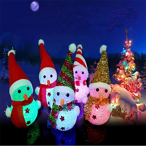 

Рождество светодиодные светящиеся висячие снеговик кулон елочные украшения случайный цвет