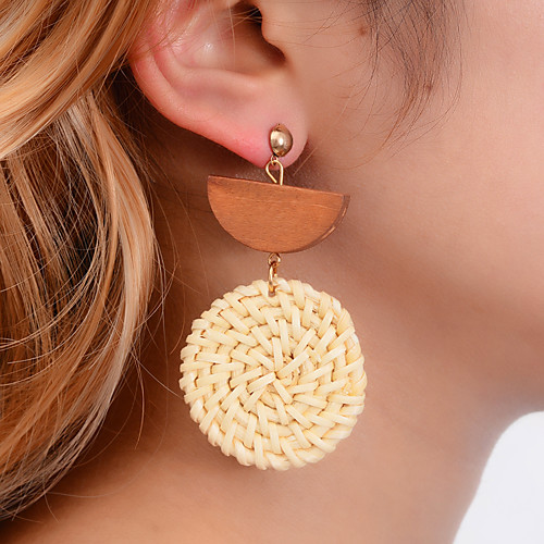 

Women's Earrings Geometrical Weave Wood Earrings Jewelry White / Coffee For Street