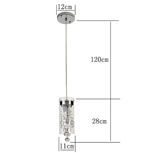 фото 3-light круглый / кристаллы / цилиндр подвесные лампы потолочный светильник хром электропокрытие стекло стекло хрусталь, мини, творчество 110-120вольт / 220-240вольт Lightinthebox