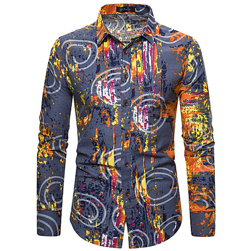 

Men's Party Boho Shirt - Geometric / Galaxy Print Gray