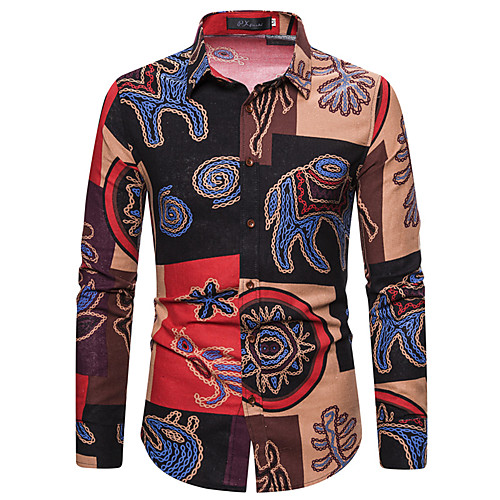

Men's Party Boho Shirt - Geometric / Galaxy Print Gray