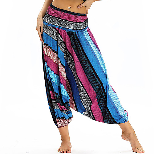 

Women's Yoga Pants Harem 3D Print Light Blue Blue Fitness Gym Workout Bloomers Sport Activewear Breathable Quick Dry Soft Loose / Winter