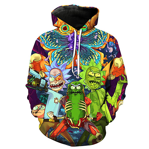 

Men's Casual / Basic Hoodie - 3D Rainbow US32 / UK32 / EU40