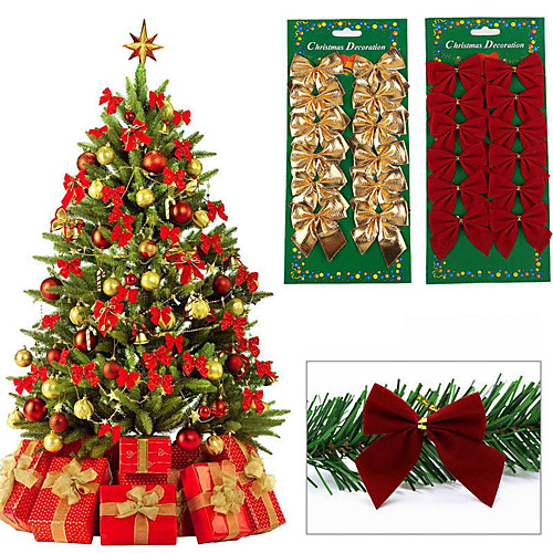 

36pcs Christmas Tree Ornament Bowknot Party Home Wedding Decoration