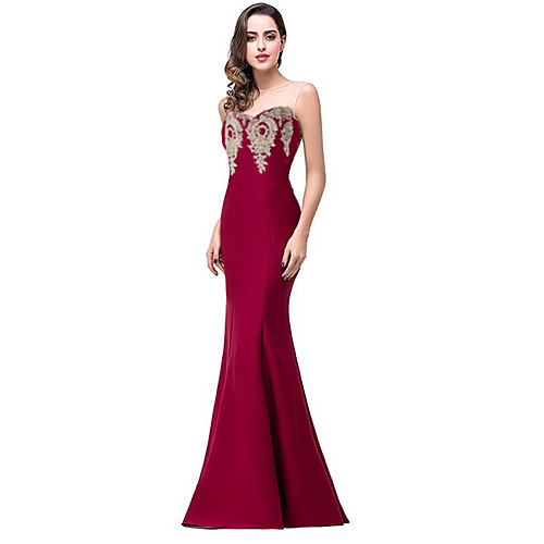 

Women's Elegant Maxi Slim Trumpet / Mermaid Dress - Solid Colored Backless Fashion Off Shoulder Spring Purple Fuchsia Wine M L XL