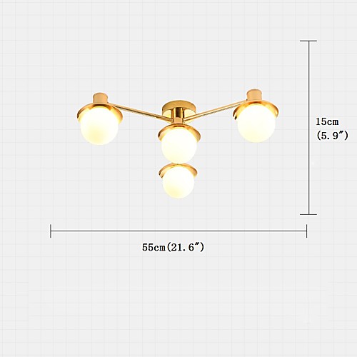 фото Jsgylights 4-light потолочные светильники рассеянное освещение электропокрытие металл стекло новый дизайн 110-120вольт / 220-240вольт теплый белый / белый Lightinthebox