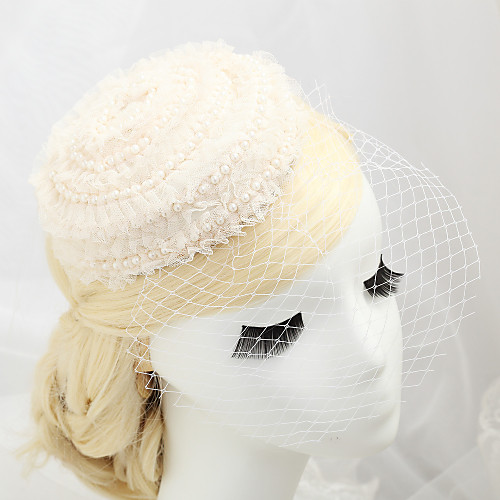 

Искусственный жемчуг / Сеть / Ткань Fascinators с Искусственный жемчуг 1 шт. Свадьба / Особые случаи Заставка