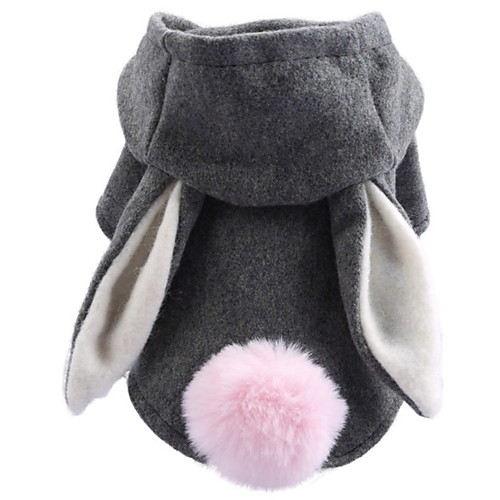 

Dogs Costume Hoodie Rabbit Winter Dog Clothes Warm Gray Halloween Costume Toy Poodle Polyster Solid Colored Cosplay Cute XS S M L XL