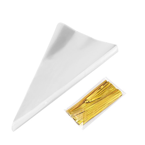 

1325cm 100Pcs/Bag Triangle Transparent Disposable Candy Gift Food Bag for Wedding Birthday Party Baby Shower Candy Bag Flower bag