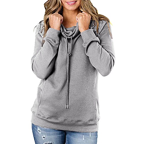 

Women's Casual / Street chic Sweatshirt - Solid Colored Black S