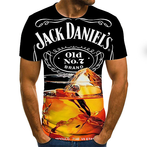 

Men's Daily Going out Street chic / Exaggerated T-shirt - 3D / Graphic / Letter Pleated / Print Rainbow