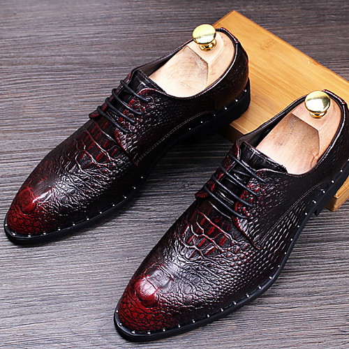 

Men's Leather Shoes Cowhide / Microfiber Winter Oxfords Black / Gold / Red